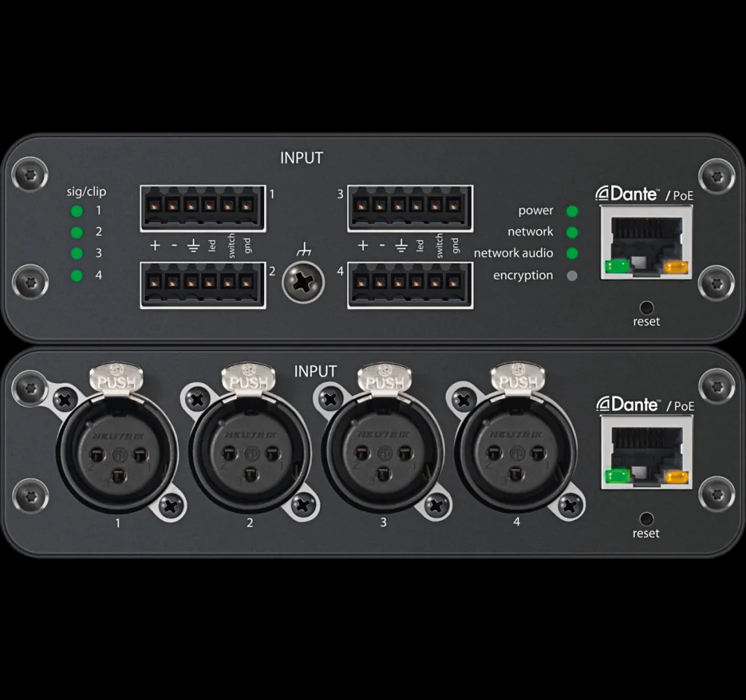 Shure ANI4IN 4In DANTE Audio Network Interface Audio Supply, Inc.