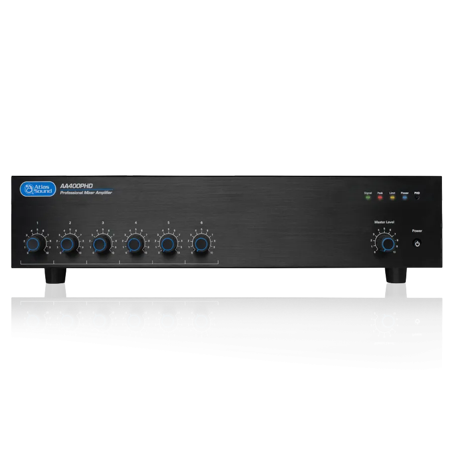 ATLASIED AA400PHD 6INPUT, 400 WATT MIXER AMPLIFIER WITH AUTOMATIC